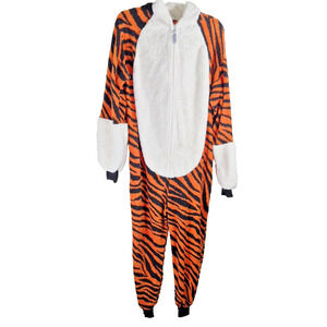 Funziez Adult Plush Tiger One Piece Halloween Cosplay Costume Medium Silver Lily